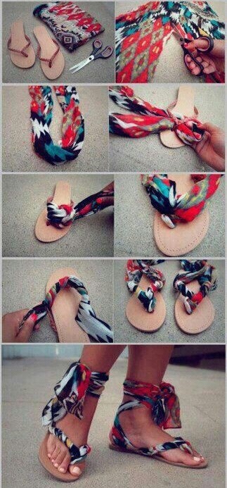 foulard chaussures tongs